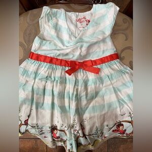 Striped Dress with Red Bow